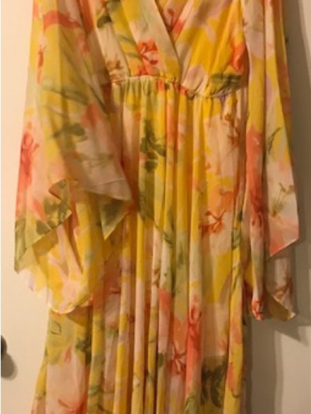 Flowy Yellow Floral Maxi Dress